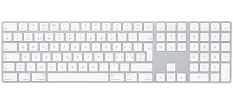 Apple Magic Keyboard avec pavé numérique : Bluetooth, rechargeable. Compatible avec Mac, iPad et iPhone ; Suisse, argent