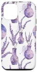 Coque pour iPhone 14 Pro Vase lavande motif fleur