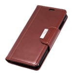Mipcase Leather Phone Case Wallet Flip Fold Stand Cover Protective Phone Shell with Card Holder for Nokia 5.1 (Brown)