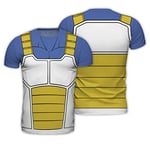 ABYSTYLE - Dragon Ball - T-Shirt Réplique - Vegeta - Jaune et Bleu - Homme (S)