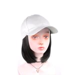 Short Straight Wig With Baseball Cap Hot Sell E Black Hat