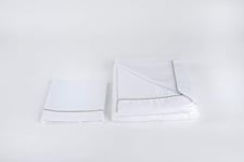 Homelab Housse de Coussin Coton, 50 % Polyester, Blanc/Taupe, 50 x 70
