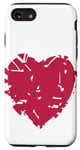 Coque pour iPhone SE (2020) / 7 / 8 Couleur de l'année 2023 Viva Magenta et cœur cassé blanc