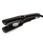 YUYAXAF Thermostatic Hair Straightener Multifunctional Steam Spray Straight Hair Comb Infrared Anion Hairdressing Antiscalding, Black