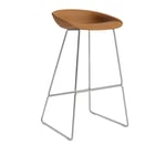 HAY - About a Stool AAS39 High - Stainless Base - Cat.6 - Sense Cognac - Barstolar - Hee Welling - Metall/Plast