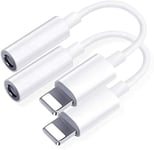 Tec-Digi Compatible With iPhone to 3.5 mm Headphone Jack Adapter Compatible with all iPhones including 8/8 Plus/X/Xr/Xs/7/7 Plus,Support iOS 11,10.3 and More – White