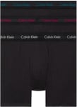 Calvin Klein Men's Boxer Briefs Stretch Cotton Pack of 3, Black (B- Auth Gry/Chesapk Bay/Jwl Lgs), XS