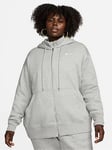 Nike Phoenix Fleece Women'S Oversized Full-Zip Hoodie - Grey (Curve)
