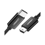 Ugreen USB-C - mini-USB-kaapeli 1m - Musta