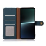 Mobil lommebok 3-korts lær RFID Sony Xperia 5 V - Grønn