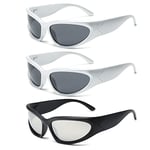 YAMEIZE Lunette de Soleil Homme Enveloppantes Femmes-Sport Moda Protection UV400 Vélo Vintage Rétro Lunettes