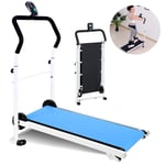 FOOX Folding Treadmill for Home Indoor Fitness Equipment Weight Loss Stepper Walking Machine Household Treadmill Portable Cardio Fitness Exercise (Color : Blue)