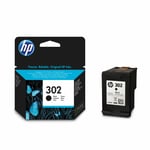 2x HP Original 302 Black Ink Cartridges For DeskJet 3630 Inkjet Printer, F6U66AE