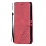 HICYCT Case for Huawei P Smart S/Huawei Y8P 2020, Elegant PU Leather Case Flip Wallet Case Protective Cover for Huawei Y8P 2020, With Card Slots Stand Magnetic Closure Protective - Red