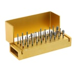 30pcs 1.6mm FG Diamond Drills + Dentaire Burs Holder Block Case Station Box