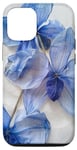 Coque pour iPhone 13 Pro Fleurs d'orchidée bleues pressées - Pétales - Feuille de plante