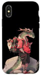 Coque pour iPhone X/XS Dragon Hiker Funny Fantasy Nature Randonnée Graphique