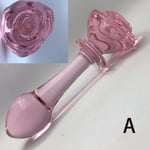 AUCUNE Sextoy,Plus récent 3 style verre gode Rose fleur forme vaginale Anal godemichet auto confort masturbateur jouets - Type A