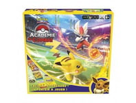 Coffret Jeu De Societe Academie De Combat Pokemon - Nouvelle Edition - Avec Decks Pyrobut, Pikachu, Evoli - Cartes Version Fr