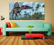 3 Pieces Canvas Wall Art Pictures Jurassic Park Dinosaurs Painting Set of Anime Artwork For Your Home/Office Room,A,60X90X3