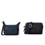 Kipling Femme Gabbie Crossbody, Bleu 2., 18.5x35.5x30 cm EU Femme Abanu Sac, Noir (Black Noir), Taille Unique EU