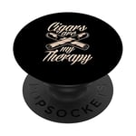Cigars Are My Therapy Fumoir à cigares amusant PopSockets PopGrip Interchangeable