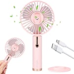 Dfjhure Cordless Fans Portable Usb, Portable Usb Rechargeable Desk Fan, 3 Speeds Cooling Electric Fan, Silent Outdoor Mini Hand Held Personal Fan for Home Office Travelling