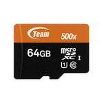 Team Group 64gb Uhs-1 Micro-sdxc Class 10 Memory Card For Htc One X9 Phones