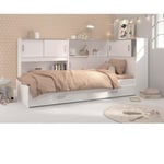 Scoop Lit Enfant avec 3 meubles de rangement contemporain decor blanc - l 90 x l 200 cm - Blanc