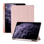 Amazon Brand - JSY Case for iPad Pro 11 Inch (Model: 4th Gen, 2022 / 3rd Gen, 2021 / 2nd Gen, 2020) with Pen Holder, Ultra Thin Translucent Smart Case Compatible with 11 Inch iPad Pro, Pink
