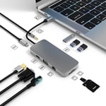 Basix BL10V 10 in 1 USB-C / Type-C to RJ45 + VGA + HDMI + 3.5mm AUX + SD / TF Card Slot + PD USB-C / Type-C + USB 3.0 + 2 USB 2.0 Ports Docking Statio
