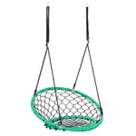 GYMAX Kids Nest Swing, Height Adjustable Tree Swings with Safe Backrest, Hanging Swing Seat for Garden, Backyard, Playground and Terrace (Green)