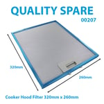 Zanussi Cooker Hood Aluminium Mesh Filter 320mm x 260mm x 9mm