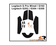 Corepad Soft Grips Logitech G Pro Wired/G102/G203/G304/G305 Series - Valkoinen
