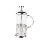 Stainless Steel Coffee Pot Cafetiere Coffee Maker Travel Cafetiere French Press Glass-Double Filter Home Office French Press Coffee Maker 600ML