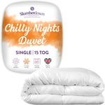 Slumberdown Chilly Nights 15 Tog Winter Warm Duvet, Single