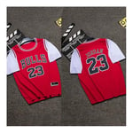 G&F Chicago Bulls #23 Jordan Short Sleeve Basketball Jersey Quick-Drying High Elasticity Summer Basketball Uniform S-4XL (Size : XL)