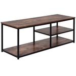 Industrial Style TV Stand Cabinet   Storage&2 Shelves Metal Frame