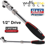 Sealey Ratchet Wrench 1/2"Sq Drive Flexi-Head Extendable Platinum Series Premier