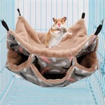 Junean Pet Small Animal Hanging Hammock, Three-Layer Bunkbed Hammock Toy for Ferret Hamster Parrot Rat Guinea Pig Mice Chinchilla Squirrel, Sleep Nap Sack Cage Swinging Bed Hideout