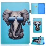 Case for Samsung Galaxy Tab A7 10.4" 2020 Case Slim PU Leather Stand Cover with Pen Holder Magnetic Clasp Pocket for Galaxy Tab A7 10.4 inch SM-T500 /T505 /T507 Tablet, Glasses elephant