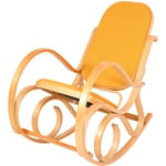 Jamais utilisé] Fauteuil à bascule M41, fauteuil tv, bois massif aspect chêne, jaune - yellow