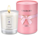Ensemble cadeau de bougies parfumées pour femme, ensemble de bougies en pot d'aromathérapie à la cire de soja naturelle 8.1OZ Bougie au jasmin pour soulager le stress et la relaxation du corps Rose