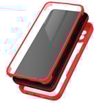 AVIZAR helfodral till Samsung Galaxy A03 - Plexiglas bak, polymer fram - Röd Röd