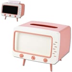Rosa Pappershållare (7.28*5.70*6.29 tum) Retro TV Telefon