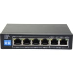 Switch PoE - 4 ports PoE + 2 Uplink RJ45 - Vitesse jusqu'à 1000 Mbps sur tous les ports - Jusqu'à 60W au total pour tous les ports - Bande passante