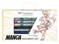 Tombow MANGA-SET-BEG, Färgpenna, Grafitpenna, Filtpenna, Beige, Blå, lila, Rosa, Manga, 7 styck, 1 styck