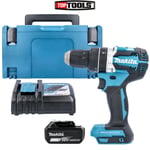 Makita DHP484 18v Combi Drill Body With 1 x 6Ah Battery, Charger, Case & Inlay