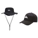 Quiksilver Men's Bushmaster M Kvj0 Hat, Black, 7 1 8-7 4 UK & Men's Decades Cap, Black, One Size UK