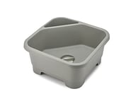 Joseph Joseph Duo Square Washing-up Bowl for Kitchen Basin with Cutlery, Sponges and Brushes Compartment, Grey